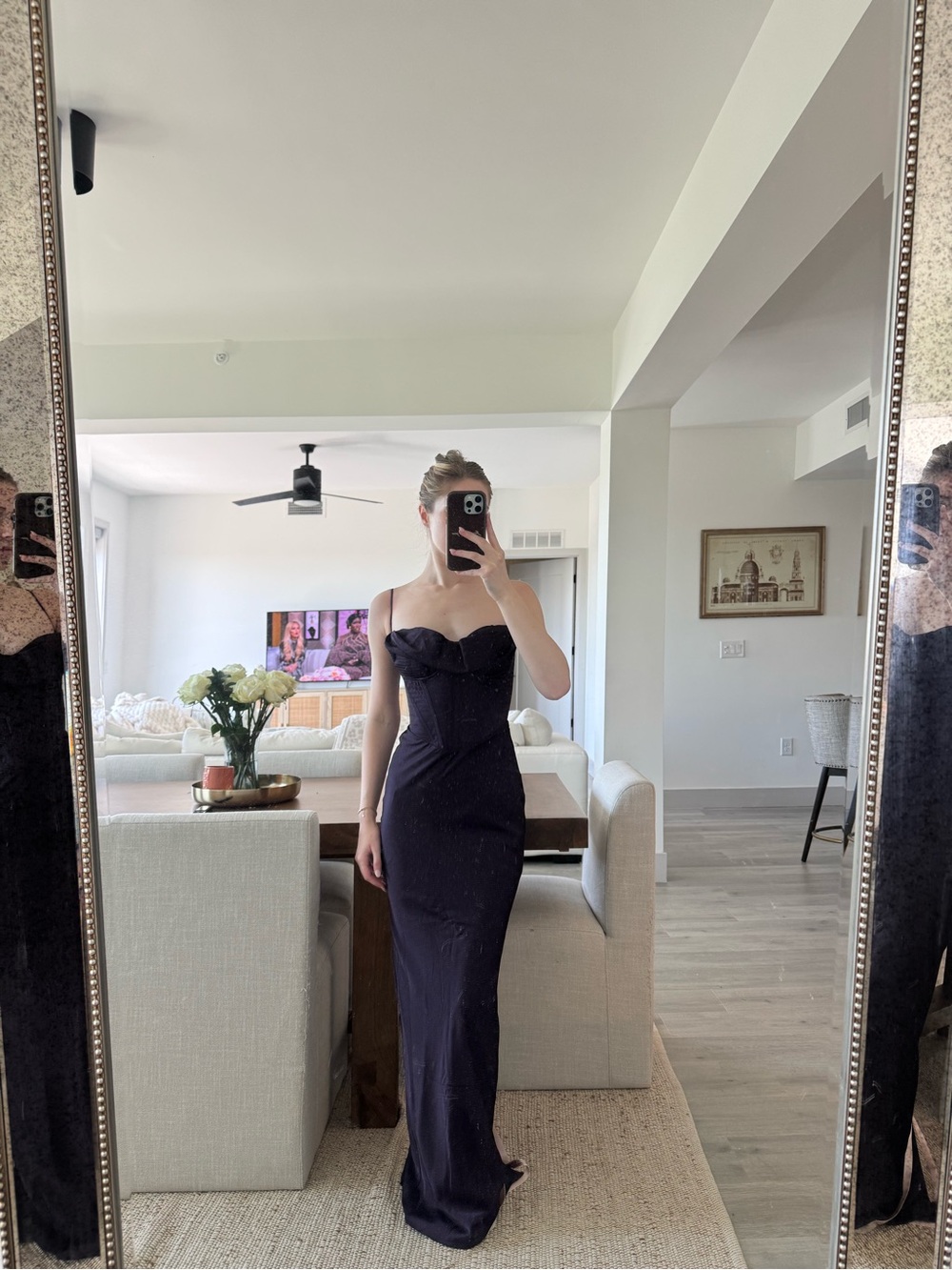 House of CB Deep purple Corset Maxi Dress